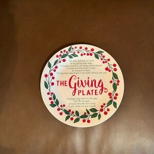 The Giving Plate with Red and Green Design